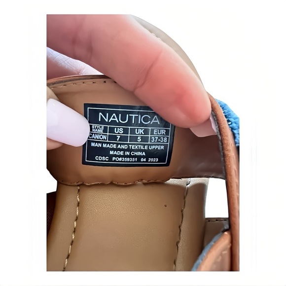 Nautica Buckle Thong Flip-Flop Flat Sandals Size 7 Open Toe Slingback - Picture 6 of 6